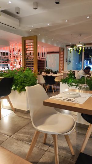 the beautiful interior at 5SENSES Restaurant in Santorini