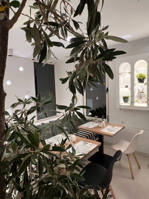 Our indoor area always ready to welcome you! at 5SENSES Restaurant in Santorini