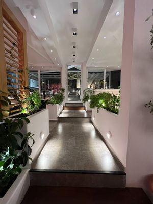 Our indoor area always ready to welcome you! at 5SENSES Restaurant in Santorini