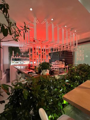 Our indoor area always ready to welcome you! at 5SENSES Restaurant in Santorini