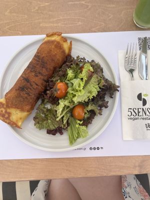 Vegan omelette (brunch menu)  at 5SENSES Restaurant in Santorini