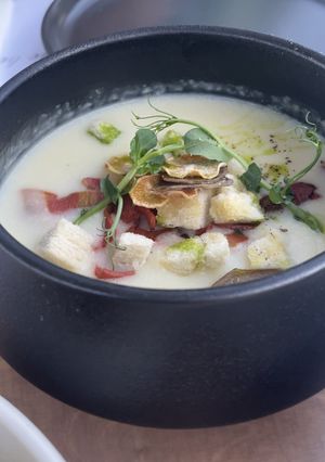 Potato soup  at 5SENSES Restaurant in Santorini