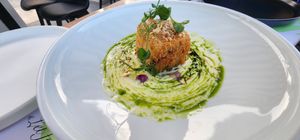 Polenta at 5SENSES Restaurant in Santorini