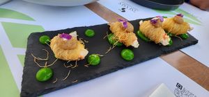 Shrimp Curlers (vegan) at 5SENSES Restaurant in Santorini