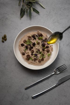 Traditional Hummus with extra virgin olive oil ! at 5SENSES Restaurant in Santorini