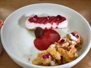 Cheese cake at 5SENSES Restaurant in Santorini