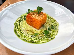 Polenta at 5SENSES Restaurant in Santorini