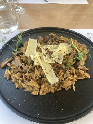 Mushroom orzo  at 5SENSES Restaurant in Santorini