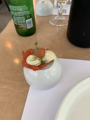 Small appetizer   at 5SENSES Restaurant in Santorini