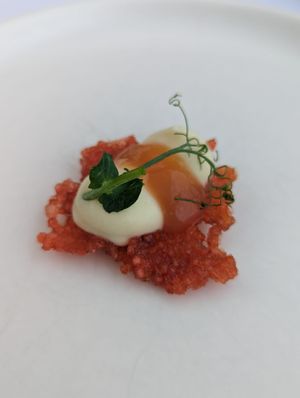 Welcome amuse bouche   at 5SENSES Restaurant in Santorini