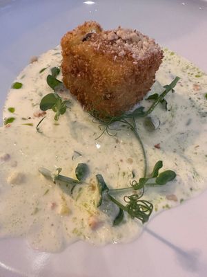 Polenta at 5SENSES Restaurant in Santorini