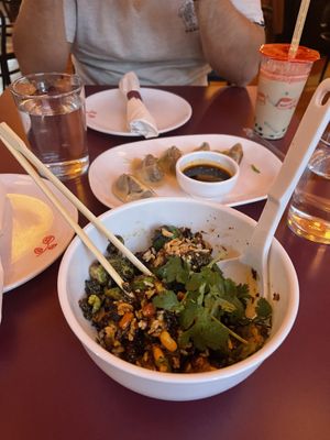 Peanut sauce Brussels and impossible potstickers  at Best Quality Daughter in San Antonio