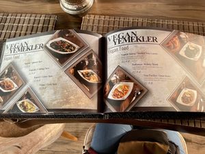 Vegan menu section at Fatma Sultan in Antalya