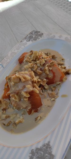 pumpkin dessert at Fatma Sultan in Antalya