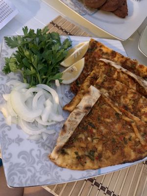 Vegan lahmacun  at Fatma Sultan in Antalya