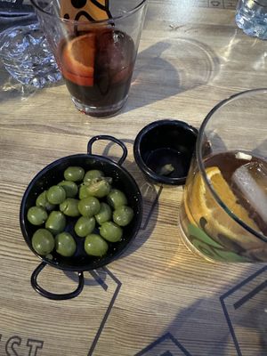 Olives and mostos   at Faroles Taberna Rock in Valladolid