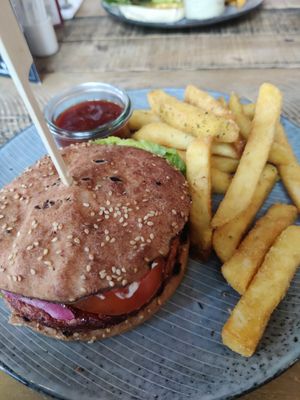 Vegan burger at Posthuset in Esbjerg