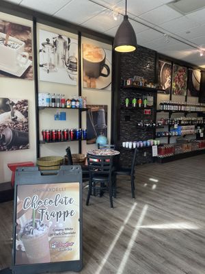 Cute spot - lots of merch  at Evelyn's Coffee Bar in Banff