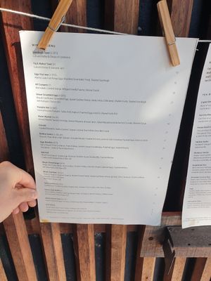 VeO food menu at The Autumn Rooms in Cooks Hill