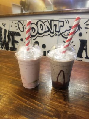 Strawberry and double Chocolate milk shakes at Project Pollo - Anderson Lane in Austin