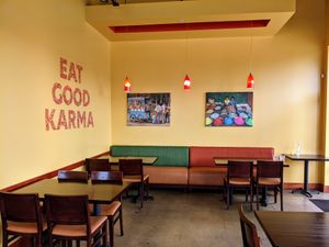 Pleasant interior dining.   at Tarka Indian Kitchen in Cedar Park