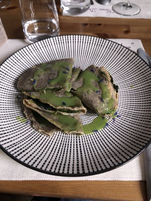 Delicious vegan whole grain omelet  at Enoteca Semi di Vino  in Ricaldone