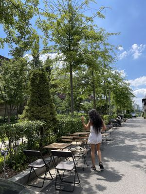 Green green outside seating area at Halt in Seoul