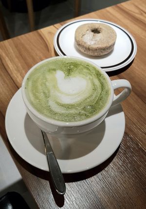 Matcha latte at Halt in Seoul