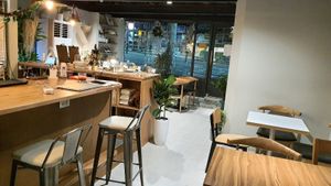 Interior of location - view towards the counter at Halt in Seoul