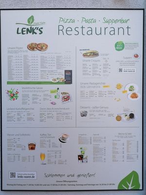 Speisekarte at Lenk‘s in Waren Muritz