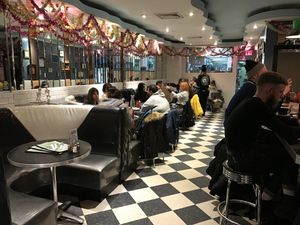 Cute interior  at Champs Diner in Brooklyn