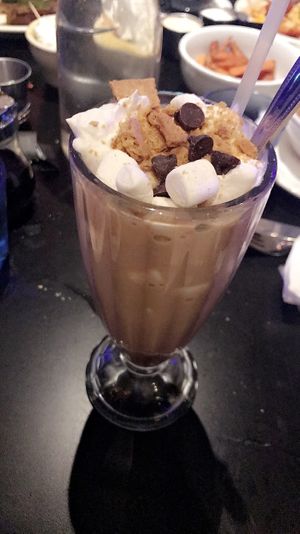 Vegan s’mores shake  at Champs Diner in Brooklyn