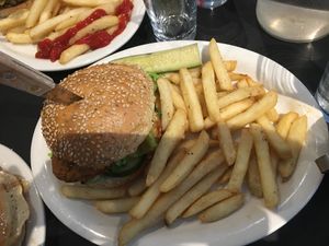 Nashville hot chik’n at Champs Diner in Brooklyn