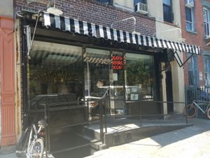 outside at Champs Diner in Brooklyn