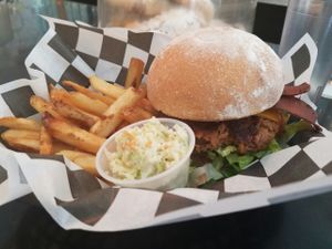 Bacon Cheeseburger at Champs Diner in Brooklyn