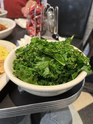 sautéed kale  at Champs Diner in Brooklyn