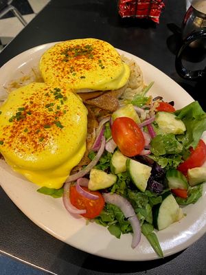 Benedict   at Champs Diner in Brooklyn