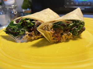 Cranberry chik’n wrap  at Champs Diner in Brooklyn