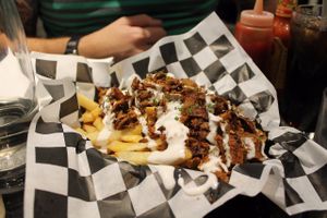 Carne Asada Cheese Fries at Champs Diner in Brooklyn