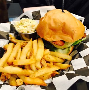 Bacon cheeseburger  at Champs Diner in Brooklyn