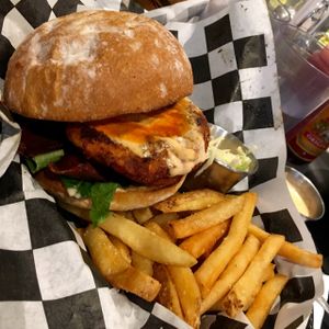 delicious burgers at Champs Diner in Brooklyn