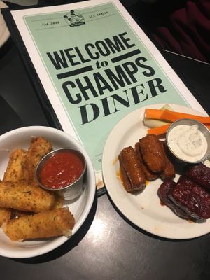 Hi at Champs Diner in Brooklyn