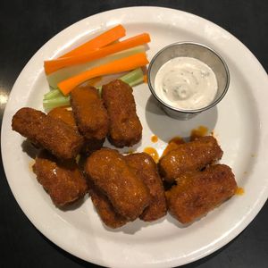 Buffalo tempeh wings at Champs Diner in Brooklyn