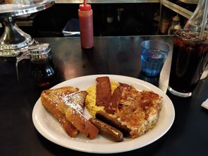 French toast slam at Champs Diner in Brooklyn