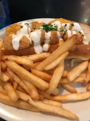 Tacho Dawg vegan hotdog  at Champs Diner in Brooklyn