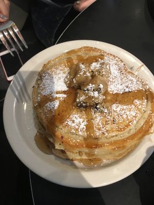 Cookie dough pancakes. A dream!! at Champs Diner in Brooklyn