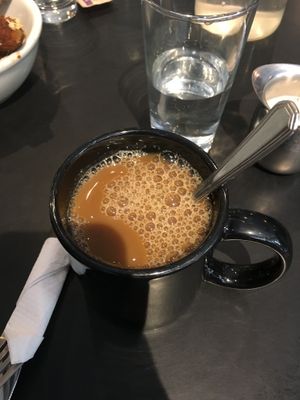 Truly bottomless coffee for 2.50! at Champs Diner in Brooklyn