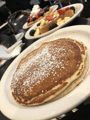 Pancakes with a side of waffles  at Champs Diner in Brooklyn