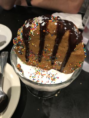 Ice cream chocolate chip cookie sandwich  at Champs Diner in Brooklyn