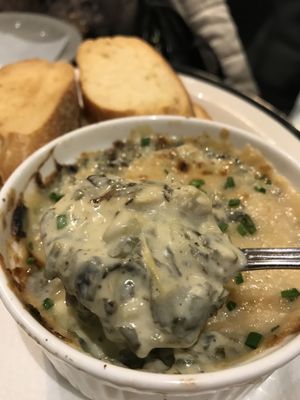 Spinach and artichoke dip at Champs Diner in Brooklyn